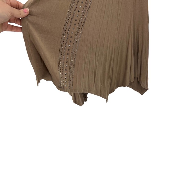 Simply Noelle Mid Length Cardigan Embellished Waterfall Open Front Women L XL - Picture 8 of 8